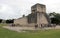 Structures and the wall at the eastern side of the Grand Ballcourt, Chichen-Itza, Yucatan, Mexico