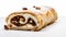 Strudel Roll Slice On White Background: Product Photography