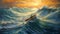 Struggling Kayak: A Boat Painting Of A Kayak Caught In Raging Adriatic Sea