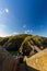 Strumble Head and Lighthouse on the west welsh coast. Copyspace