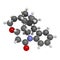 Strychnine poisonous alkaloid molecule, 3D rendering. Isolated from Strychnos nux-vomica tree. Atoms are represented as spheres
