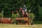 Strzegom Horse Trials, Morawa, Poland - June, 25, 2022: Swiss Julia Simona on horse  Go`Brien, on the Cross Country