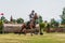 Strzegom Horse Trials, Morawa, Poland - June, 25, 2022: Swiss Melody Johner on horse Cepage de Fay, on the Cross Country