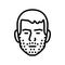 stubble beard hair style line icon vector illustration