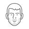 stubble beard hair style line icon vector illustration