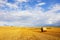 Stubble Field with Hay Bales