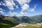 Stubnerkogel mountains and blue sky with clouds landscape