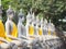 Stucco Buddha images in the Ayutthaya period enshrined at the Wat Yaichaimongkol, Buddhist Temple