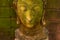 Stucco Face Buddha Goddess Sacred With green moss