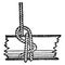 Studding sail Halyard Bend, vintage illustration