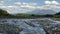 Studenaya River and the volcano Tolbachik.