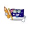 Student australian cartoon flag kept in cupboard