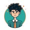 Student avatar illustration. User profile icon. Youth avatar