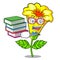 Student with book allamanda flower isolated in the mascot