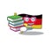 Student with book flag germany mascot folded on cartoon table
