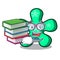 Student with book free form mascot cartoon