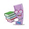 Student with book ruler character cartoon style