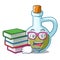 Student with book small bottle of olive oil mascot