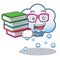 Student with book snow cloud character cartoon