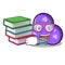 Student with book trefoil mascot cartoon style