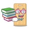 Student with book wooden cutting board mascot cartoon