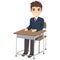 Student Boy Sitting Desk