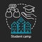 Student camp chalk concept icon. Summer educational club, community. Sharing learning experience. College, university