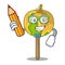 Student candy apple character cartoon