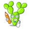 Student cartoon opuntia cactus in the desert