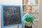 The student on the chalk Board the first of September