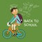 Student college riding bicycle go back to school class icon dream graduation graduate