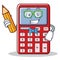 Student cute calculator character cartoon