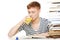 Student drink diet supplement while learning
