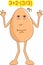 Student egg cartoon - Confused student egg while doing mathematical calculations. Vector Illustration.