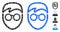 Student Face Composition Icon of Circles