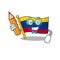 Student flag colombia isolated in the cartoon