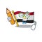 Student flag egyptian flown on cartoon pole