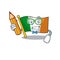 Student flag ireland hoisted above cartoon pole