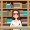 Student Girl In Library