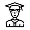 Student graduate line icon vector illustration black