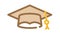 student graduation cap color icon animation