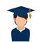 Student graduation uniform icon