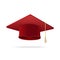 Student Hat Red Graduated. Vector