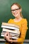 Student holding books