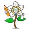 Student jasmine flower character cartoon