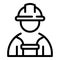 Student job constructor icon, outline style