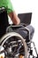 Student with laptop on wheelchair