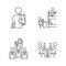 Student life pixel perfect linear icons set