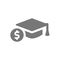 Student loan, education cost vector icon