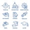 Student Loans Icon Set with Academic Scholarships & Debt Imagery